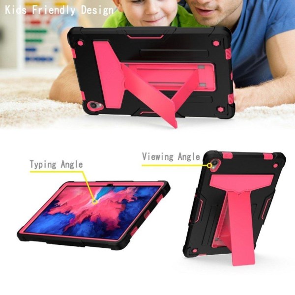 Lenovo Tab P11 t-shaped kickstabd + silikone Cover - Sort / rose Pink