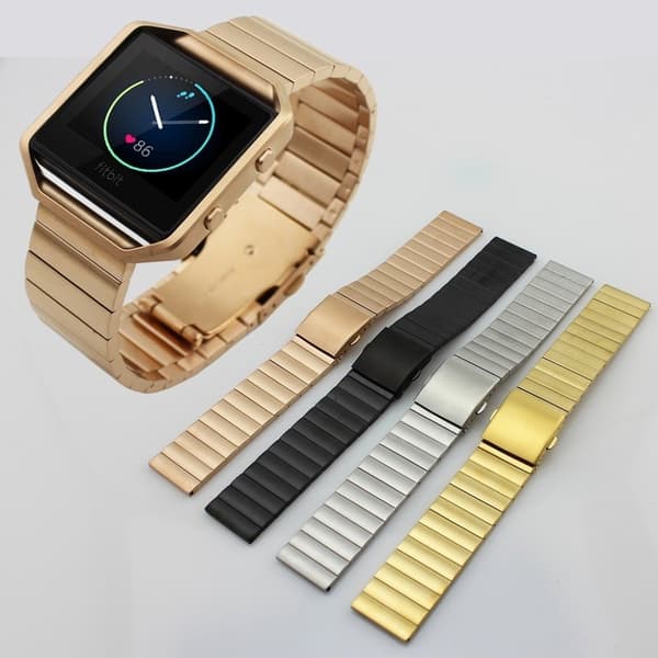 Solid Rustfritt Stål Klokkereim Armbånd For Fitbit Blaze - Rose Gull Pink