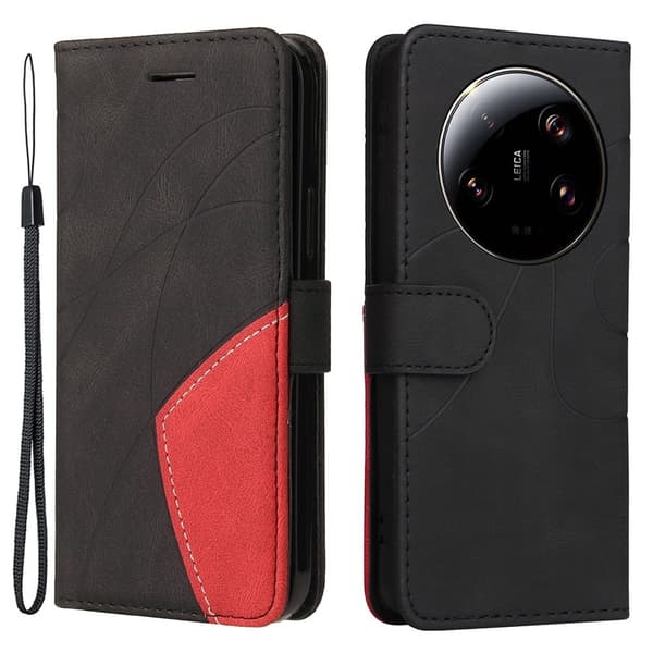 Tekstureret Xiaomi 13 Ultra læderetui med rem - Sort Black