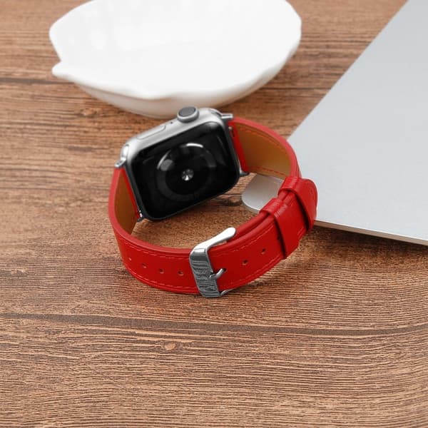 Apple Watch (45 mm) urrem af ægte okselæder i øverste lag - Rød Red
