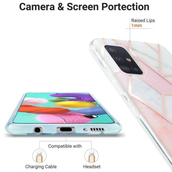 Marmormotiv Samsung Galaxy A51 skal - Rosa Rosa