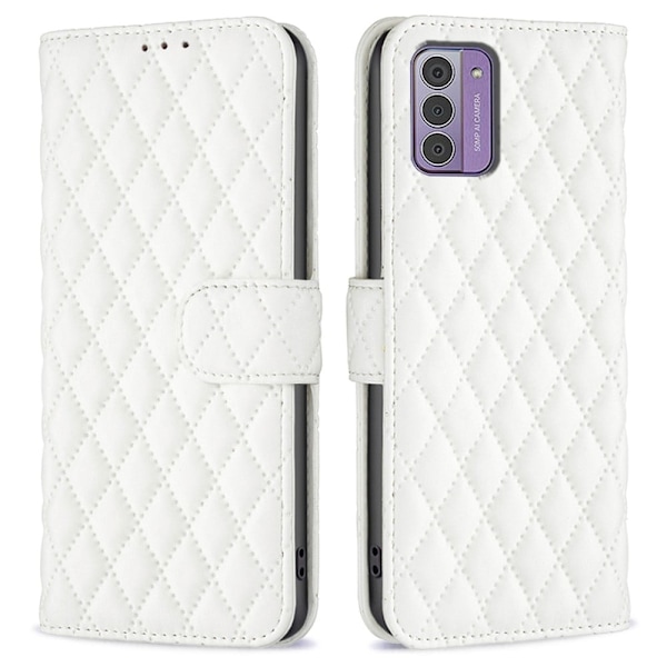 Rombemønster, matt flip-deksel for Nokia G42 - Hvit White