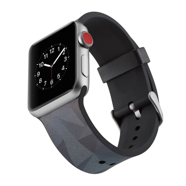 Apple Watch Series 4 40 mm klockarmband i mjuk silikon - Grå Triangel Silvergrå