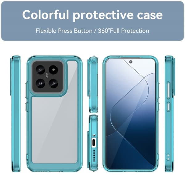 Xiaomi 14 smart telefonskal i akryl - Transparent Blå Blå