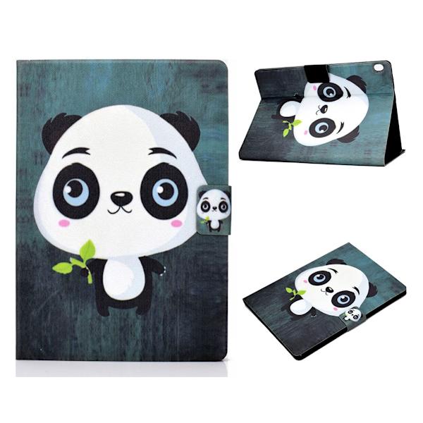 Lenovo Tab M10 läderfodral med mönsterutskrift - Panda Vit