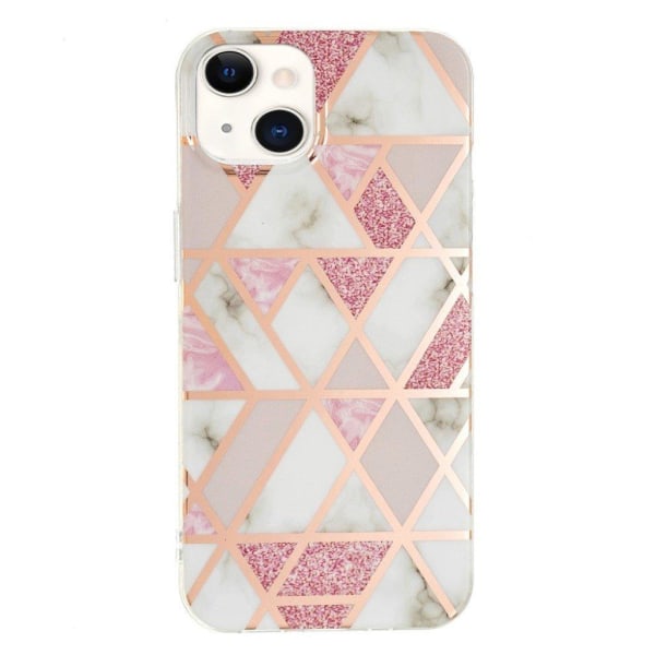 Marble iPhone 13 Mini Suojakotelo - Pinkki / Valkoinen Multicolor