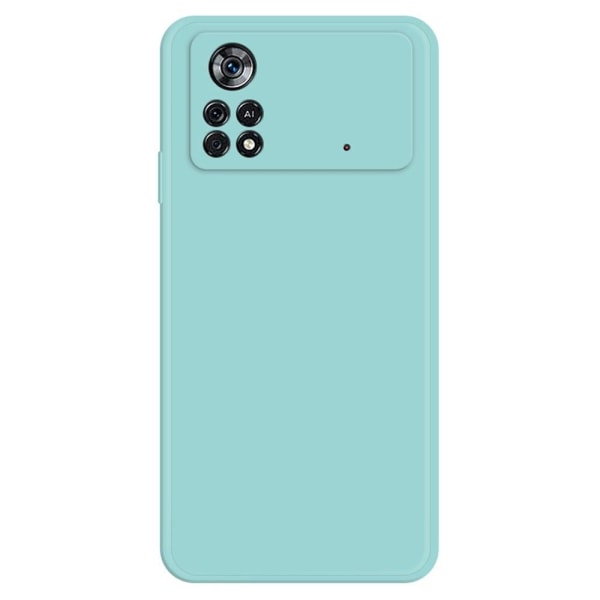 Avfasat gummerat anti-droppskydd för Xiaomi Poco X4 Pro 5G - Cyan Grön
