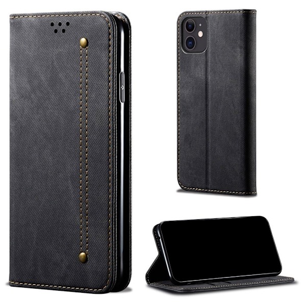 Jeans iPhone 13 Mini Läppäkotelo - Musta Black