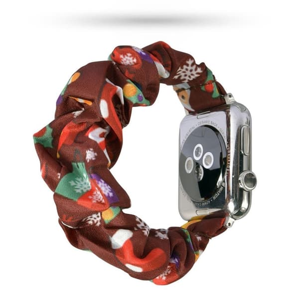 Apple Watch Series 5 44mm mönster trasa klockarmband - jul Elements in röd multifärg
