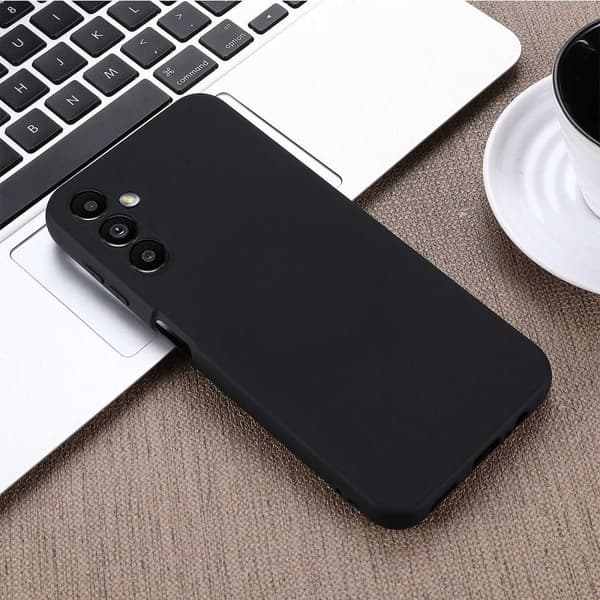 Matt flytende silikondeksel for Samsung Galaxy A14 - Svart Black
