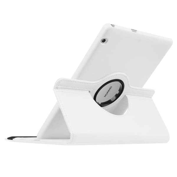 Huawei Mediapad T3 10 Litchi Tekstur PU Lær Flip Etui - Hvit White