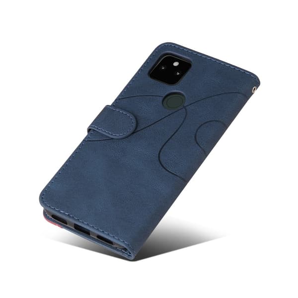 Tekstureret Google Pixel 5a læderetui med rem - Blå Blue