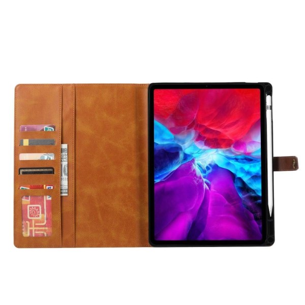 iPad Pro 12.9 (2021) wallet design leather flip case with pen sl Svart
