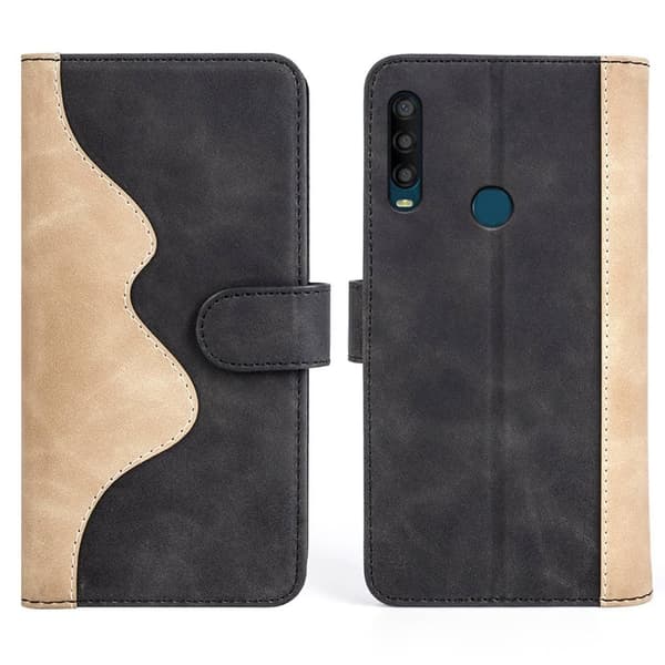 To-farvet Alcatel 1SE (2020) læderetui - Sort Black