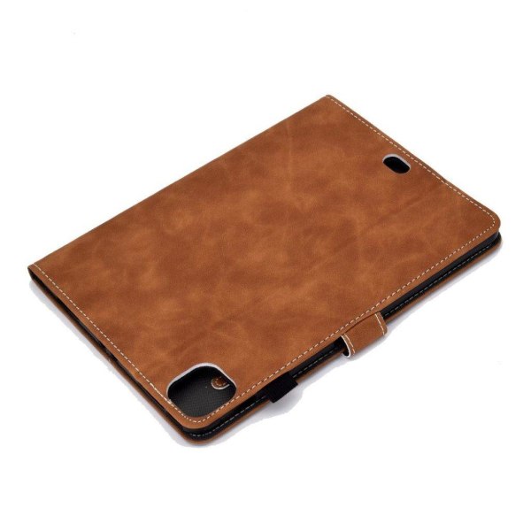 Solid Color Card Slots Stand Flip Leather Protective Shell iPad Brown