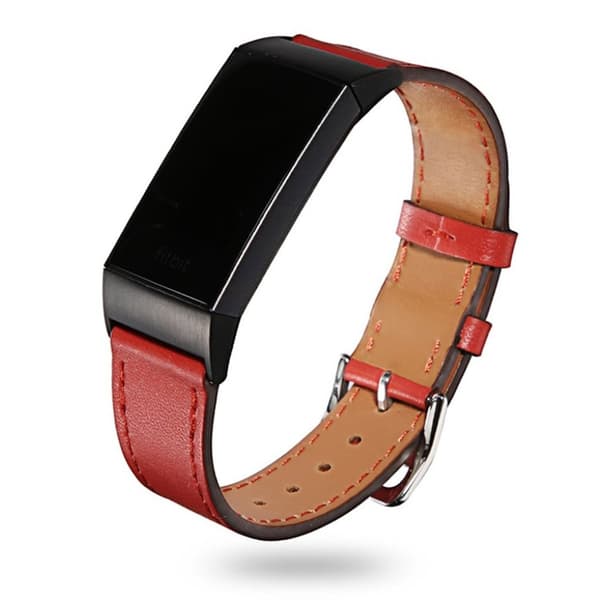 Fitbit Charge tre ekte ur band - Rød Beige
