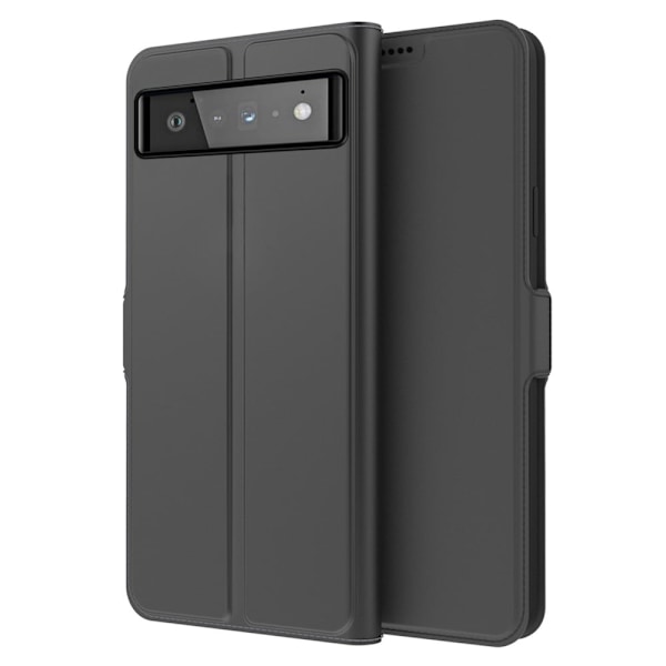 Glat og tyndt premium Google Pixel 6 Pro læderetui - Sort Black