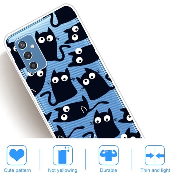 Deco Samsung Galaxy M52 5G Etui - Små Katte Black