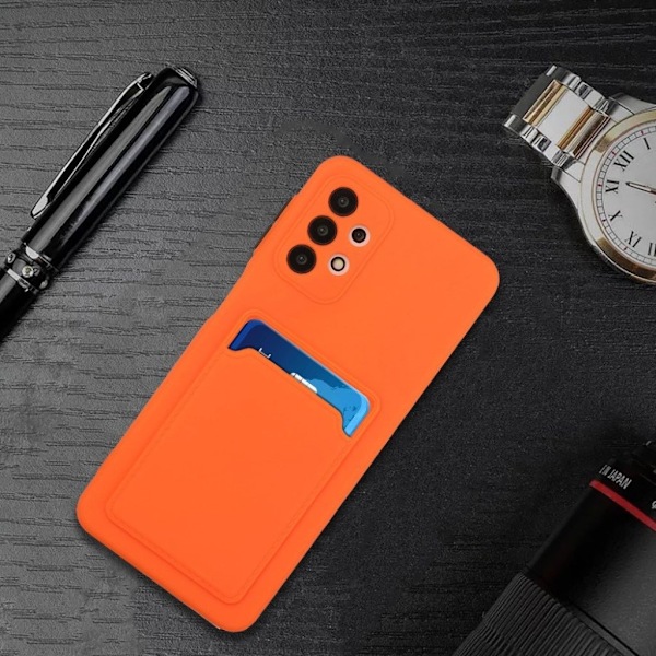 Card Holder Suojakuori For Samsung Galaxy A32 5G - Oranssi Orange
