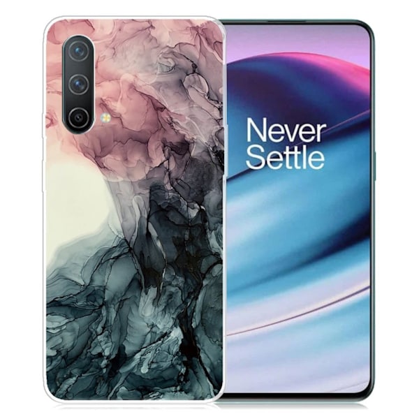 Marble OnePlus Nord CE 5G Suojakotelo - Pale Pink And Vihreä Marble Multicolor
