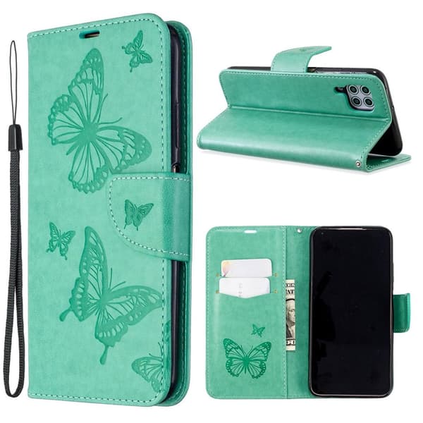 Butterfly Huawei P40 Lite / Nova 6 SE Etui - Grøn Green