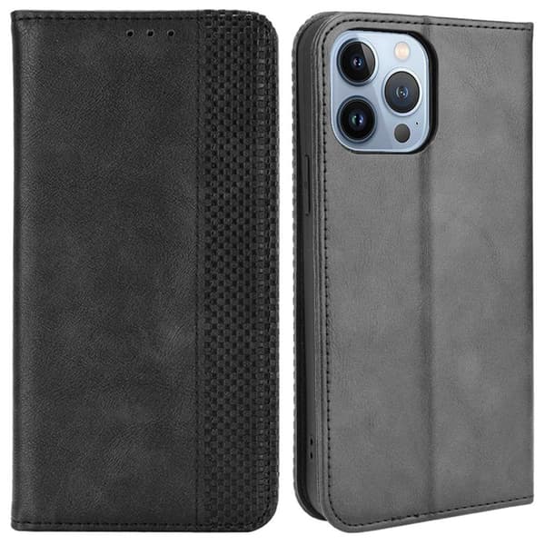 Bofink Vintage iPhone 14 Pro læderetui - Sort Black