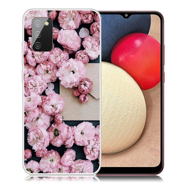 Deco Samsung Galaxy A02s Etui - Rosa Blomst Pink