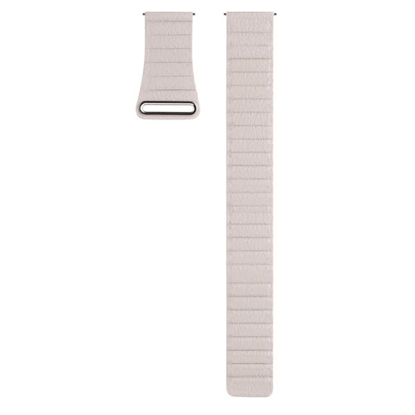 22 mm Universal klockarmband i äkta läder - Khaki Vit