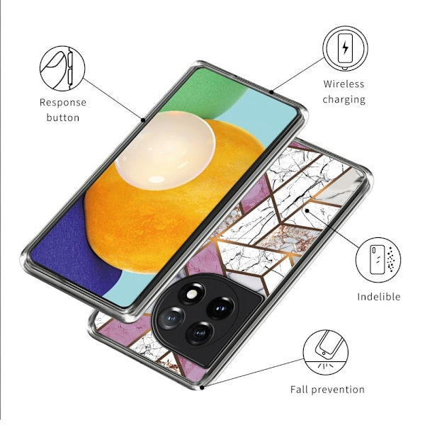 Marmormotiv OnePlus Ace 3 / OnePlus 12R skal - Stil K Rosa