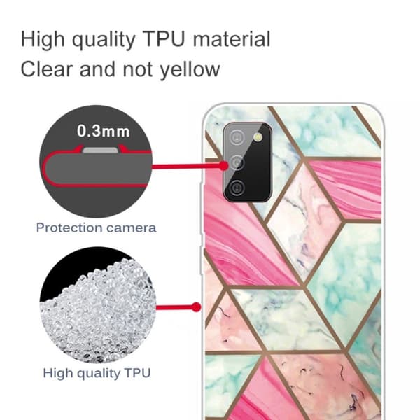 Marble design Samsung Galaxy A03s cover - Farverig Marmorflise Multicolor