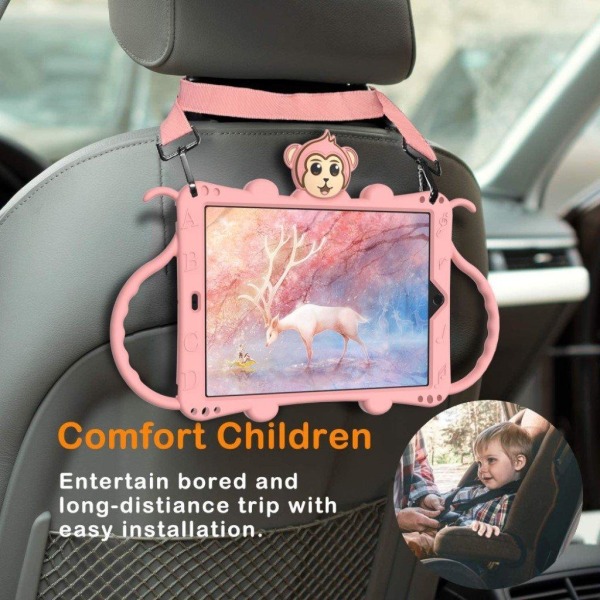 iPad 10.2 (2019) monkey style silicone case - Pink Pink