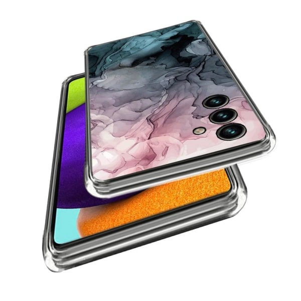 Marmormotiv Samsung Galaxy A34 5G skal - Rosa Och Gråblå Moln multifärg