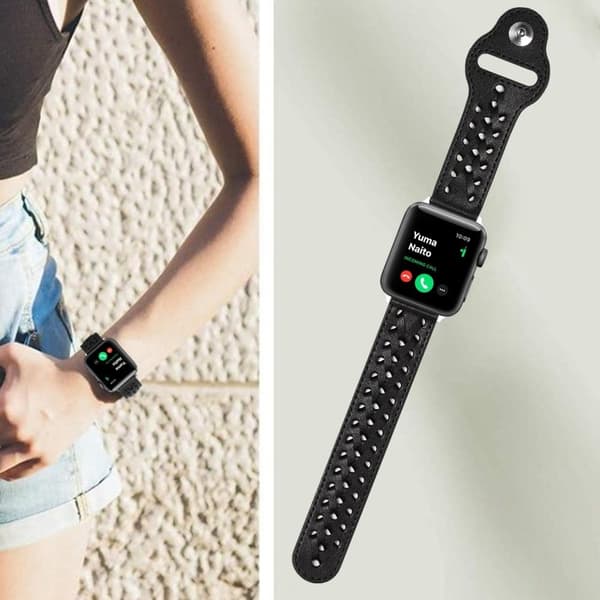Apple Watch (41 mm) urrem i vævet mikrofiberlæder - Sort Black