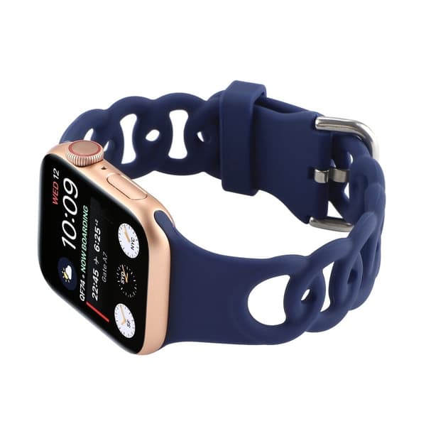 Apple Watch Series 8 (41 mm) silikonrem i smultringhullstil - Mørkeblå Blue