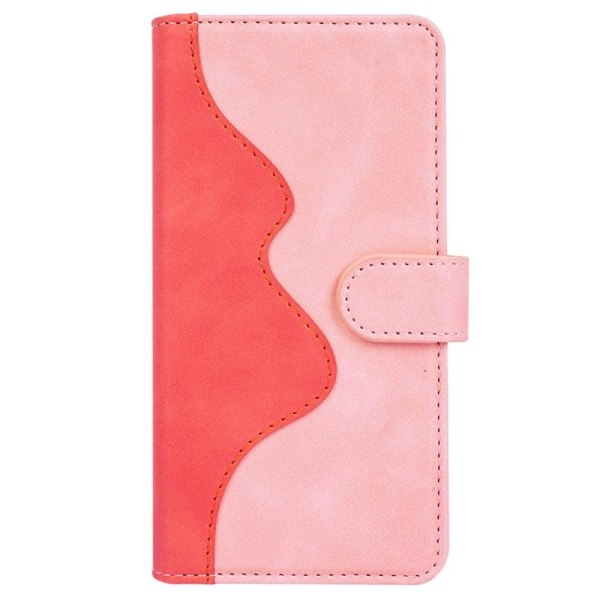 Two-color leather flip case for ZTE Axon 40 Ultra - Pink Pink
