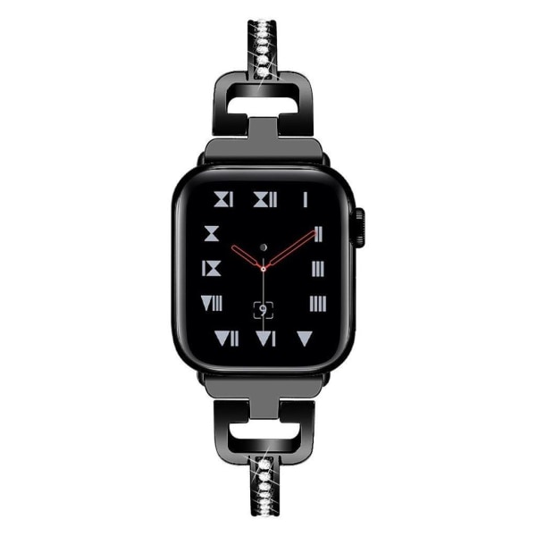 Apple Watch Series 5 44mm rhombus bling klockarmband i rostfritt stål - Svart Svart