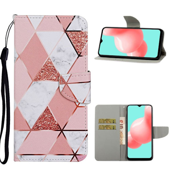 Wonderland Samsung Galaxy A12 5G Flippetui - Rhombus Pink