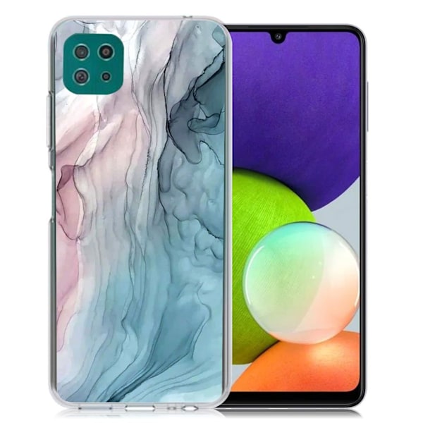Marble Samsung Galaxy A22 5G Etui - Rose / blå marmor Multicolor
