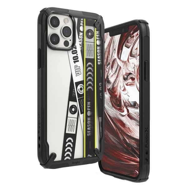 Ringke FUSION X DESIGN - iPhone 12 Pro Max - Biljettband Svart