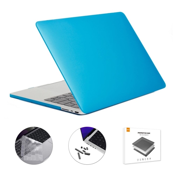 HAT PRINCE MacBook Pro 16 M1 / M1 Max (A2485, 2021) laptop- och tangentbordsskydd med dammskyddspluggar - Baby Blå Blå