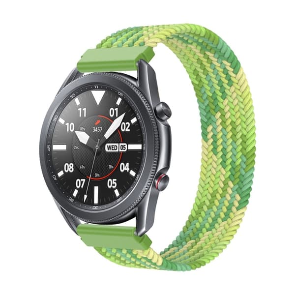 Samsung Galaxy Watch 3 (45 mm) elastisk klokkerem i nylon - Lime Størrelse: S Green