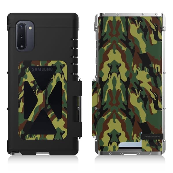R-JUST Ironman Alu Card Case - Samsung Galaxy Note 10 - Kamuflasje Grønn Multicolor