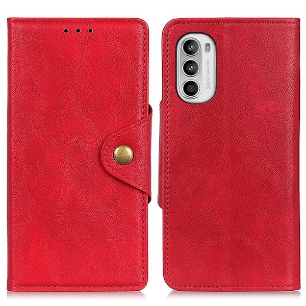Alpha Motorola Moto G52 nahkainen läppäkotelo - Punainen Red