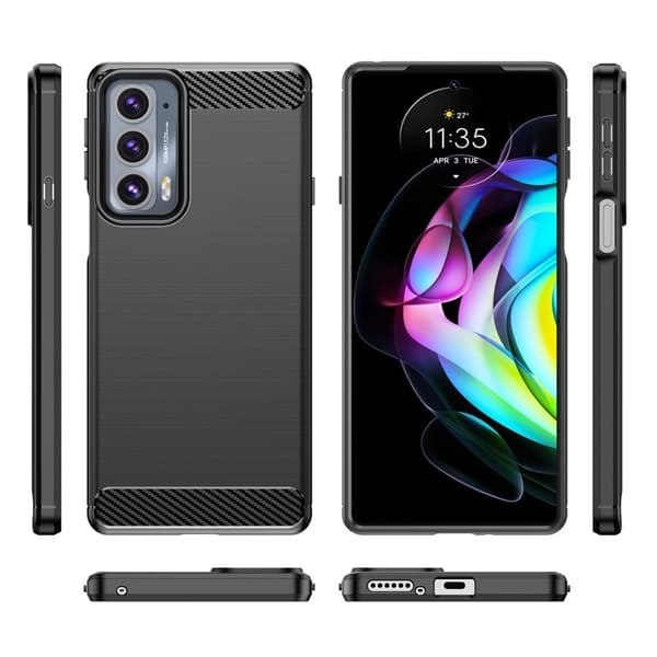 Carbon Flex Suojakotelo Motorola Edge 20 - Musta Black