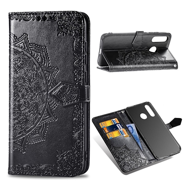 Mandala läder Huawei P30 Lite fodral - Svart Svart