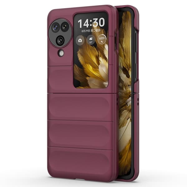Blødt grebsformet Oppo Find N3 cover - Rødvin Red