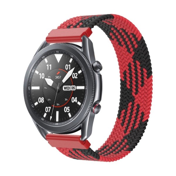 Samsung Galaxy Watch 3 (45mm) elastic nylon watch strap - Black Röd