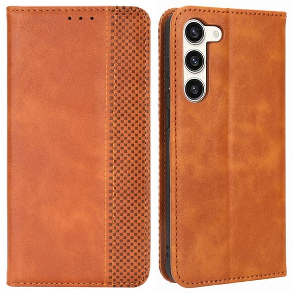 Bofink Vintage Samsung Galaxy S23 Læretui - Brun Brown