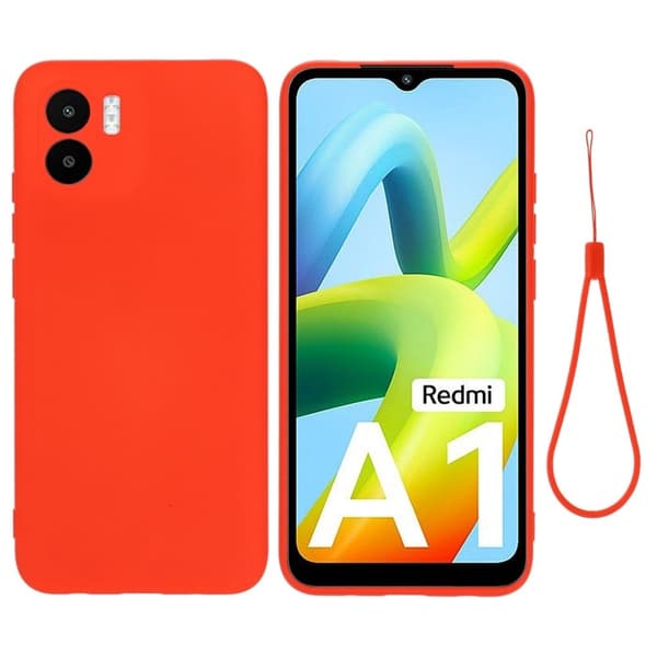 Matt flytende silikondeksel for Xiaomi Redmi A1 - Rød Red