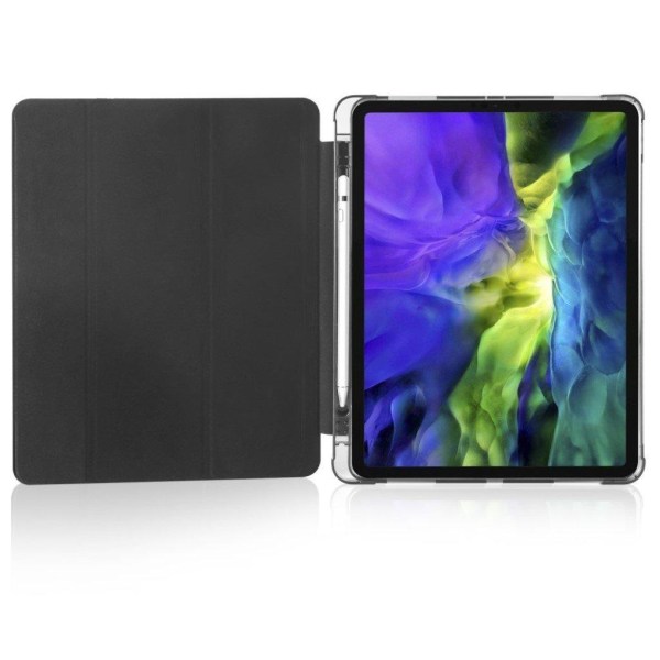 Tri-fold Stand Wake / Sleep Leather Tablet Case Shell med Pen Sl Black